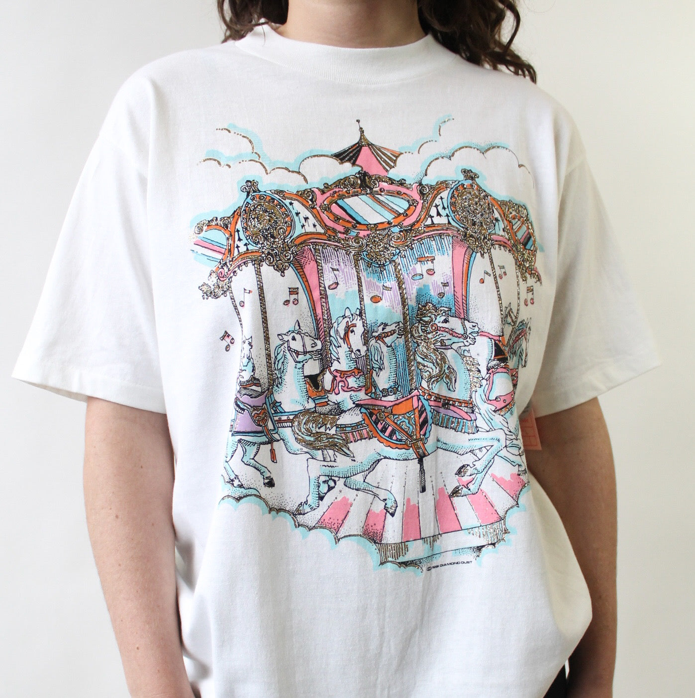 90s Deadstock Diamond Dust Carousel Tee