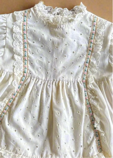 70s Kids Boho Babydoll Dress with Ruffles