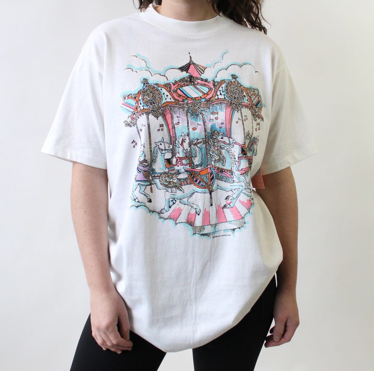 90s Deadstock Diamond Dust Carousel Tee