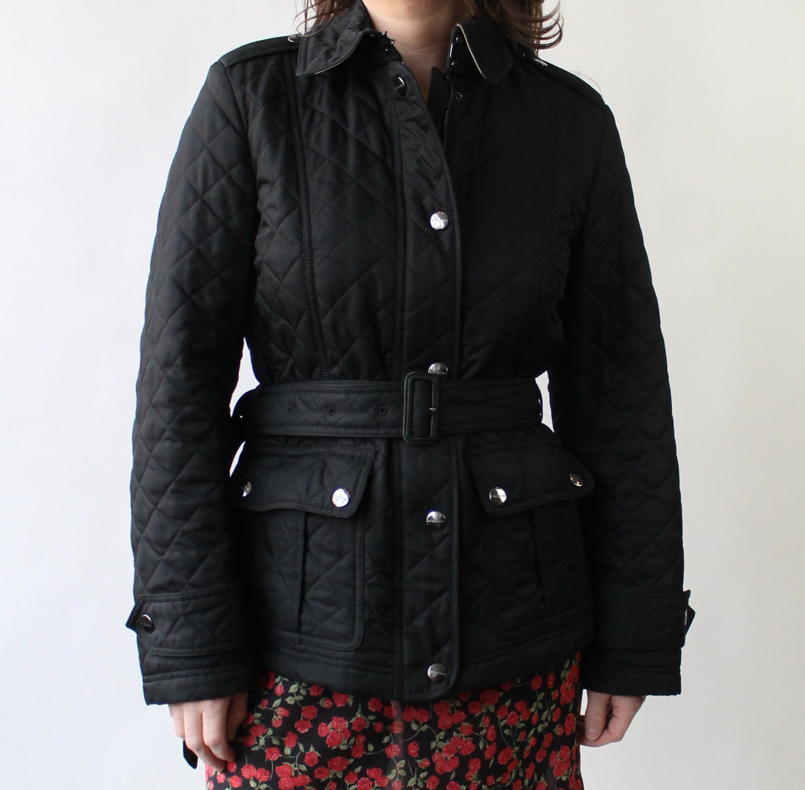 Y2K Quilted Burberry Jacket with Belt