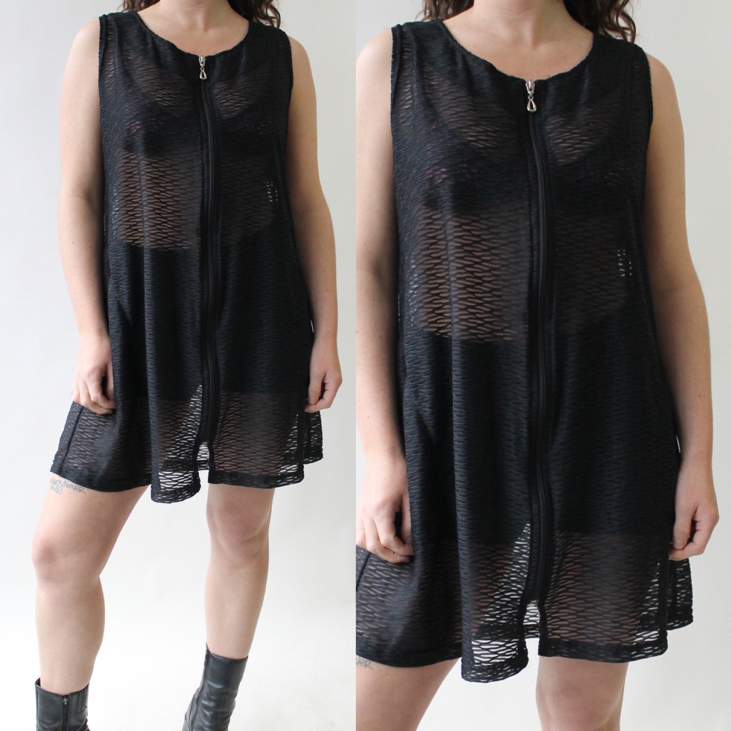 90s Burn Out Tent Dress with Zip