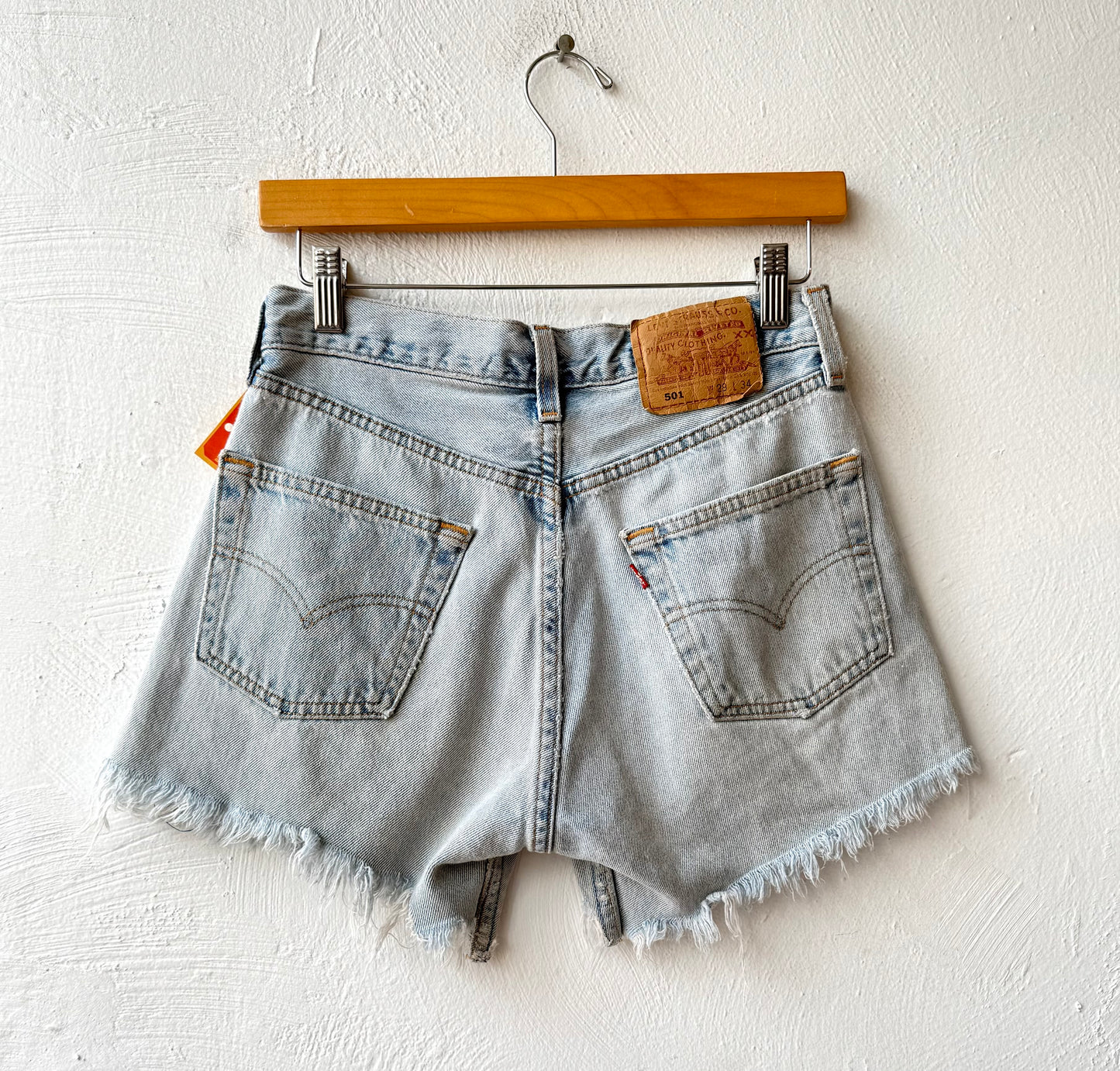 Reworked Cut Off Levis Light Wash Jean Shorts