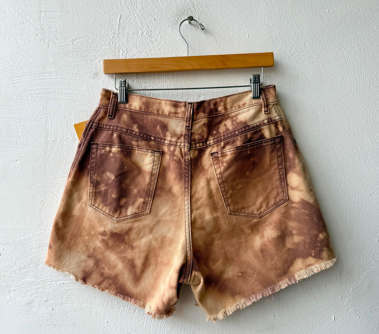 Reworked Cut & Bleach Brown Wrangler Shorts