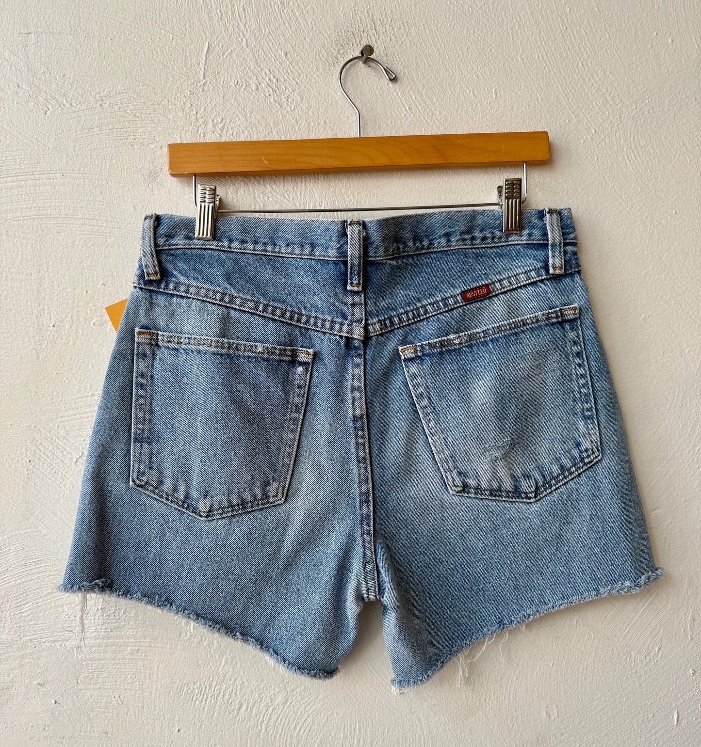 Reworked Cut & Distressed Rustler Jean Shorts