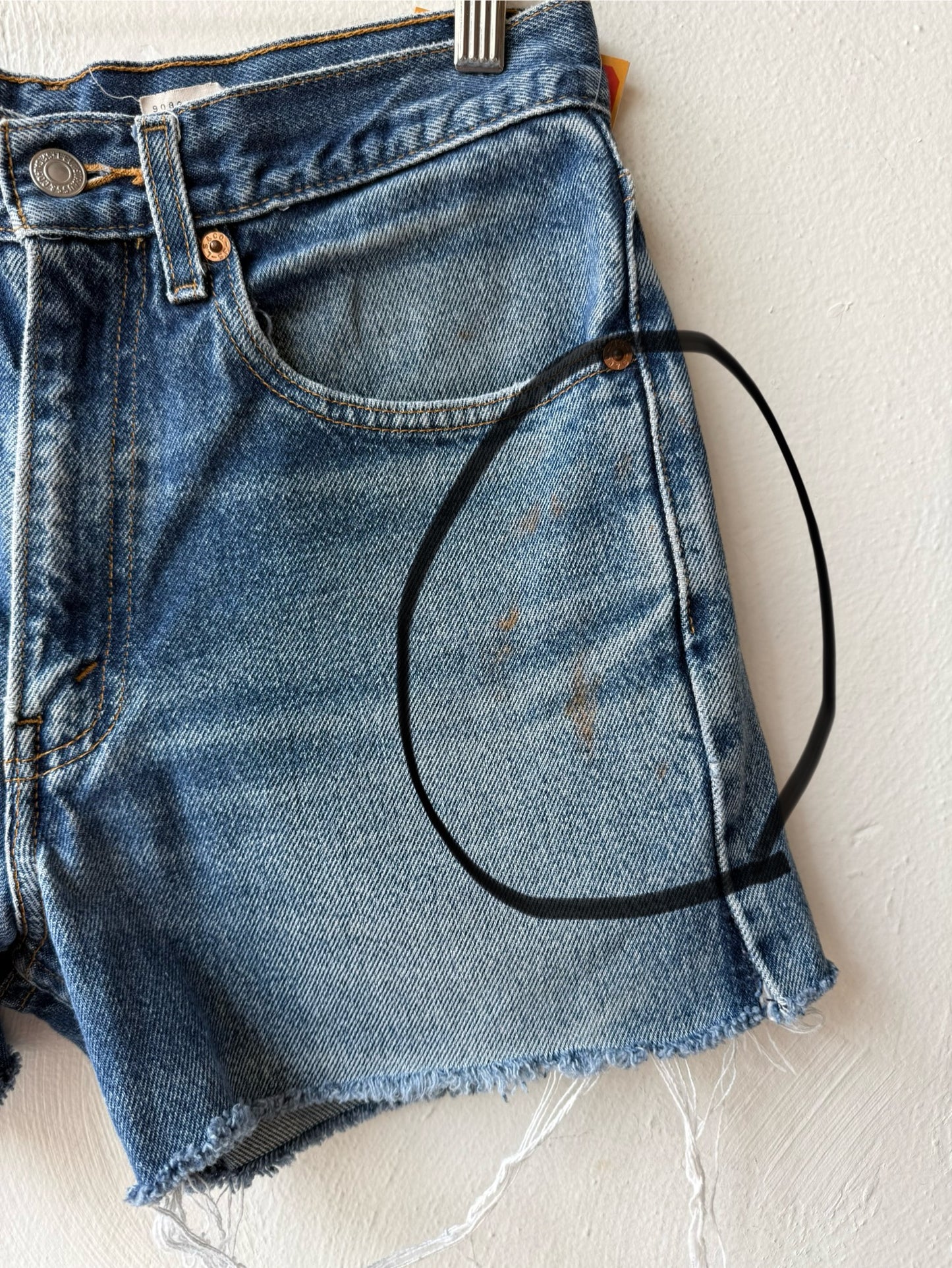 Reworked Cut Off Levis Classic Denim Shorts