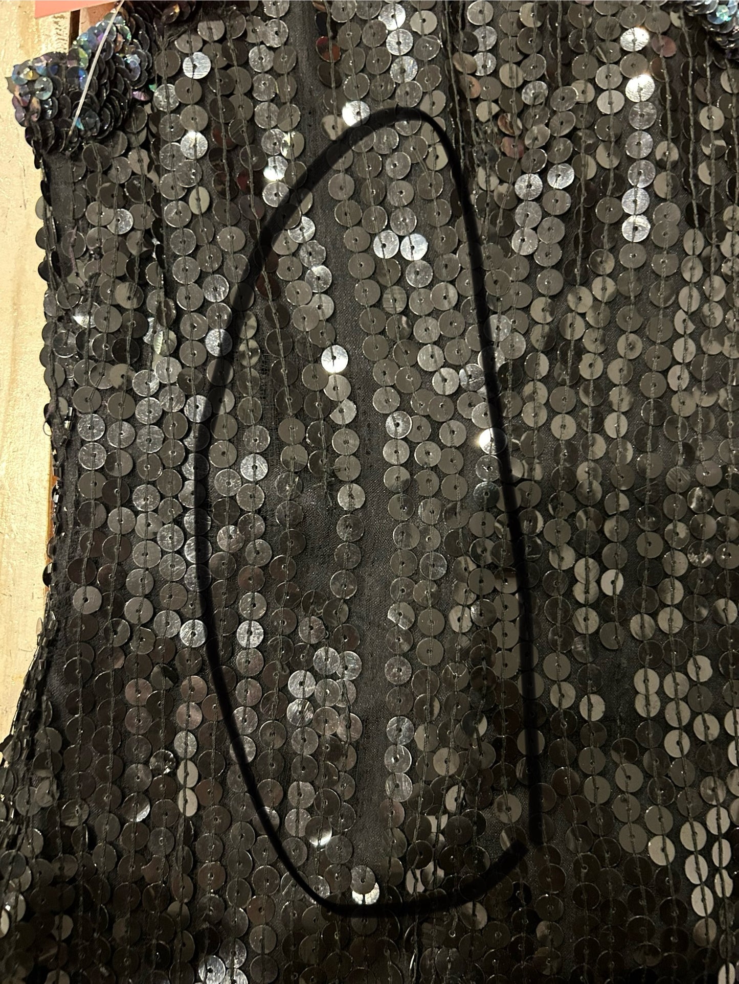 90s Black Sequin Short Party Dress