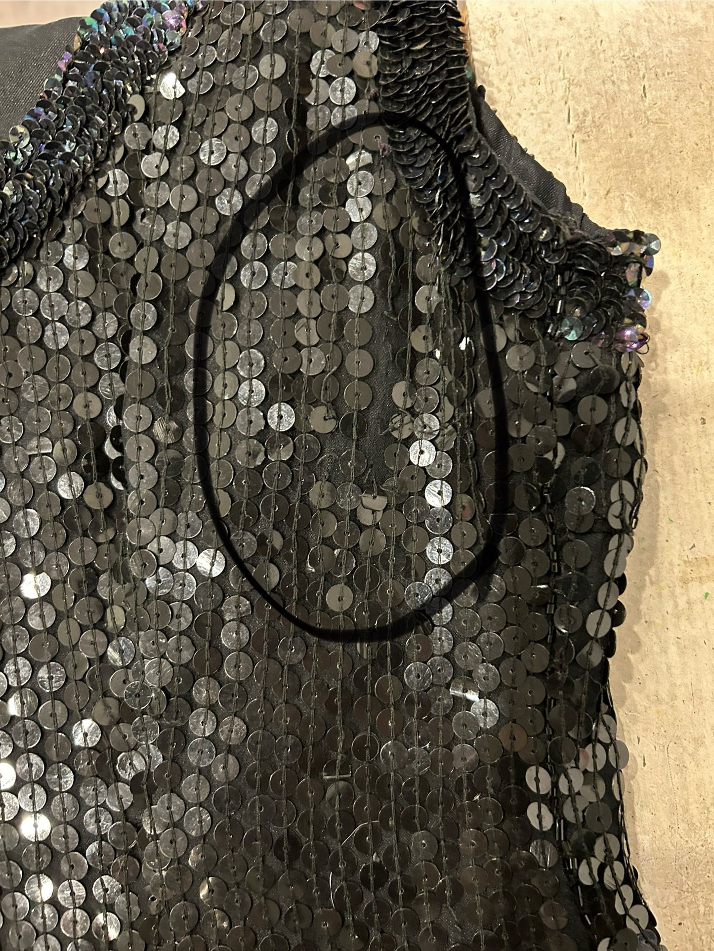 90s Black Sequin Short Party Dress