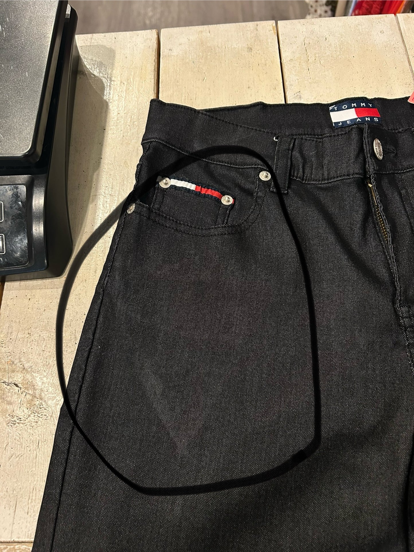 Y2K Shiny Black Tommy Hilfiger Pants