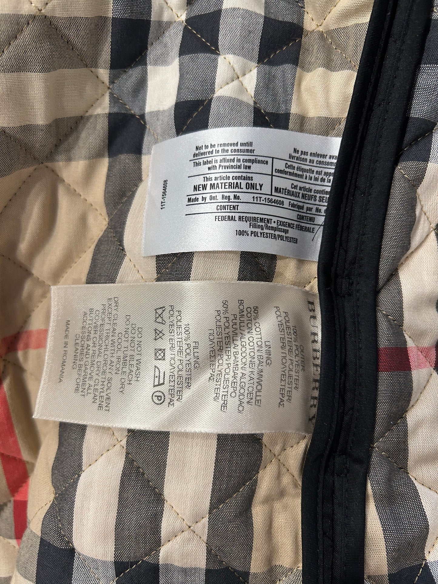 Y2K Quilted Burberry Jacket with Belt