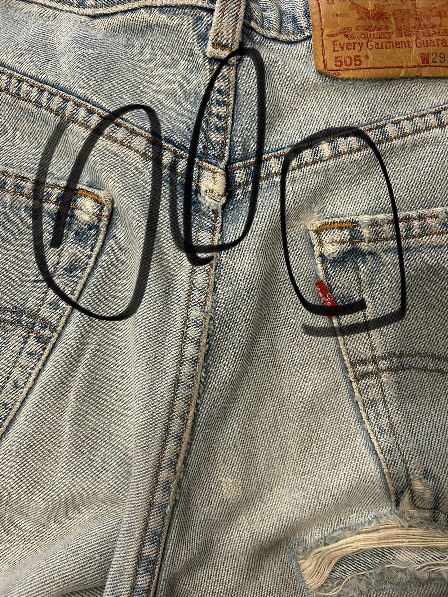 Reworked Repaired 90s Levis 505 Jeans