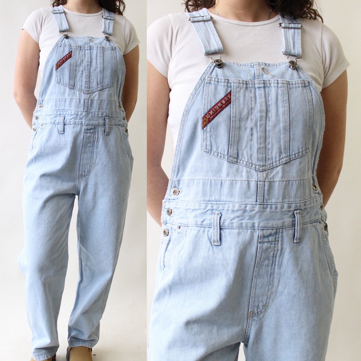 90s Light Wash Denim Overalls - Kathie