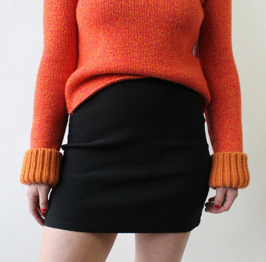 90s Short Black Stretch Skirt