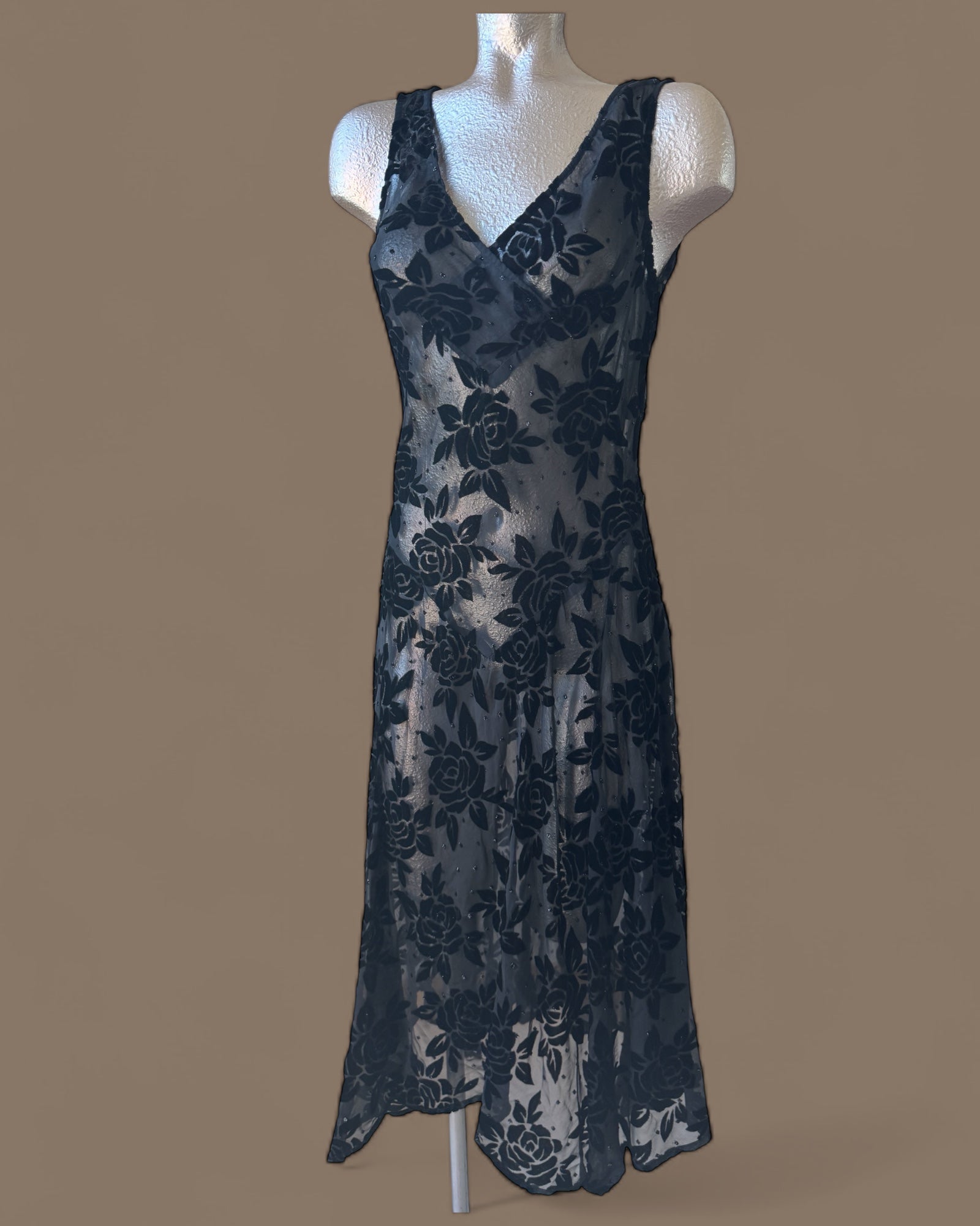 90s does 20s Burnout Velvet Dress