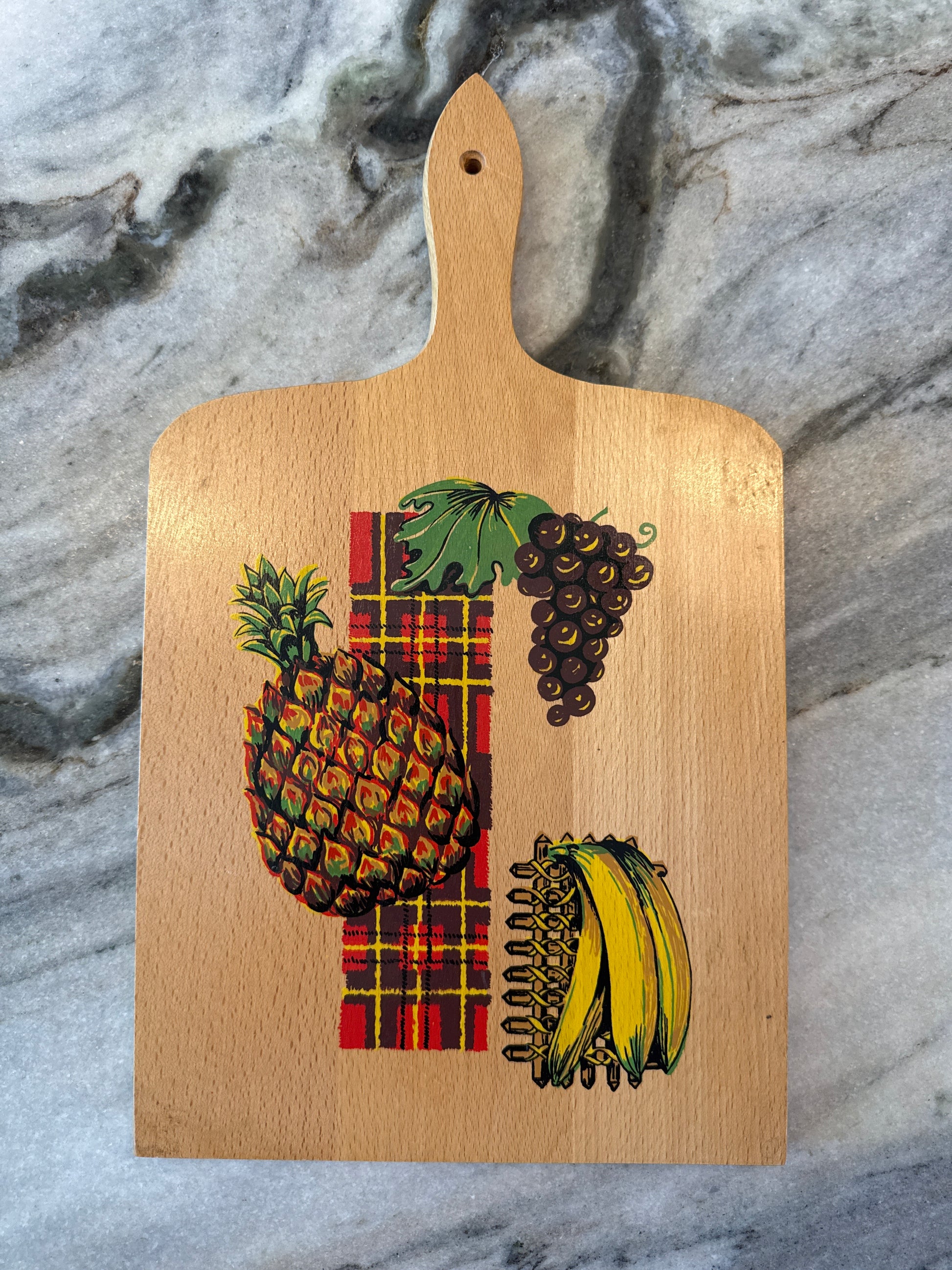 Vintage Plaid Fruits Cutting Board