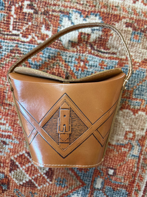 60s Engraved Belt Buckle Mini Bag