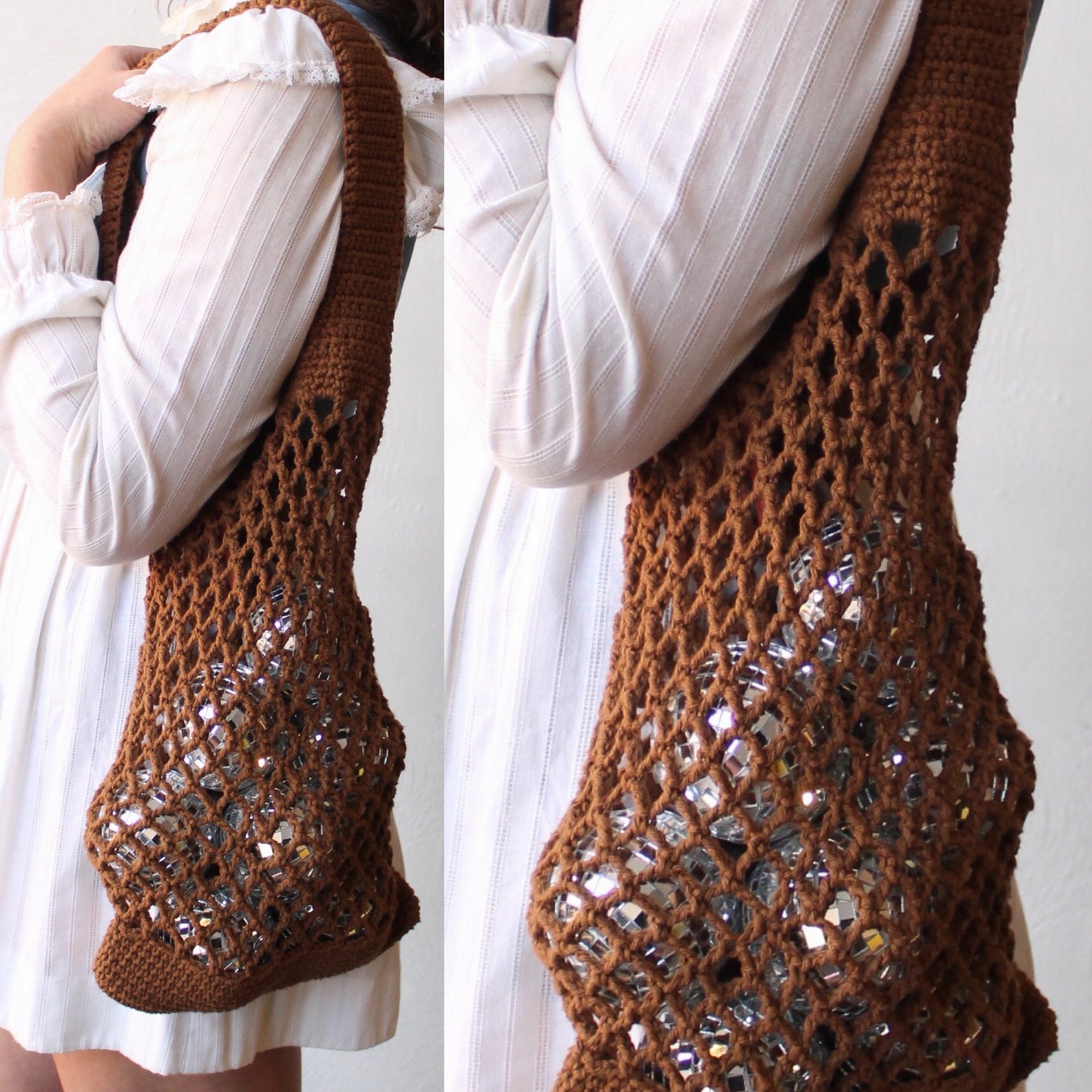 Vintage Brown Net Bag