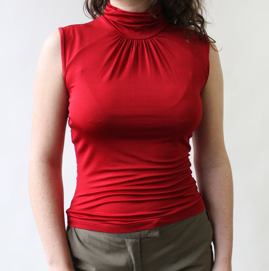 Y2K Slinky Red Going Out Top