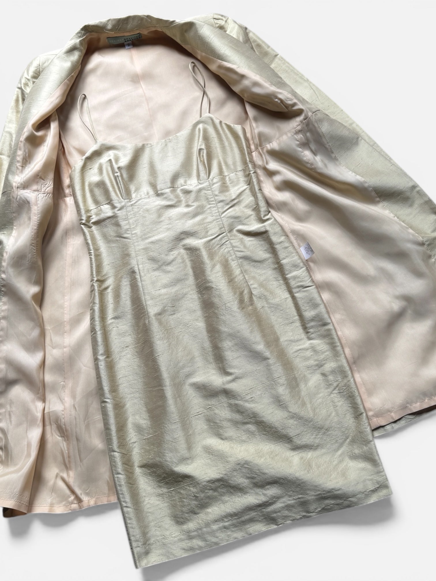 90s Silk Dress & Jacket Set