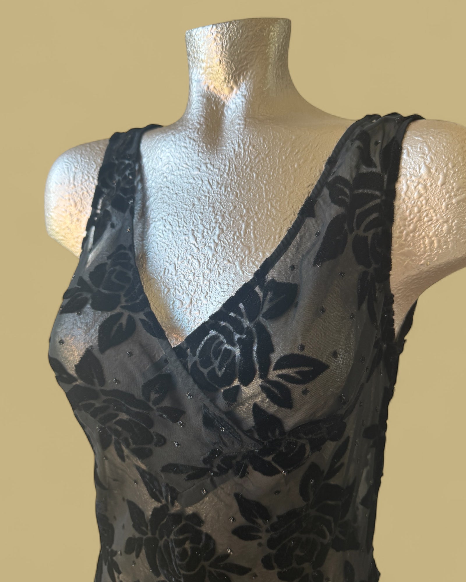 90s does 20s Burnout Velvet Dress