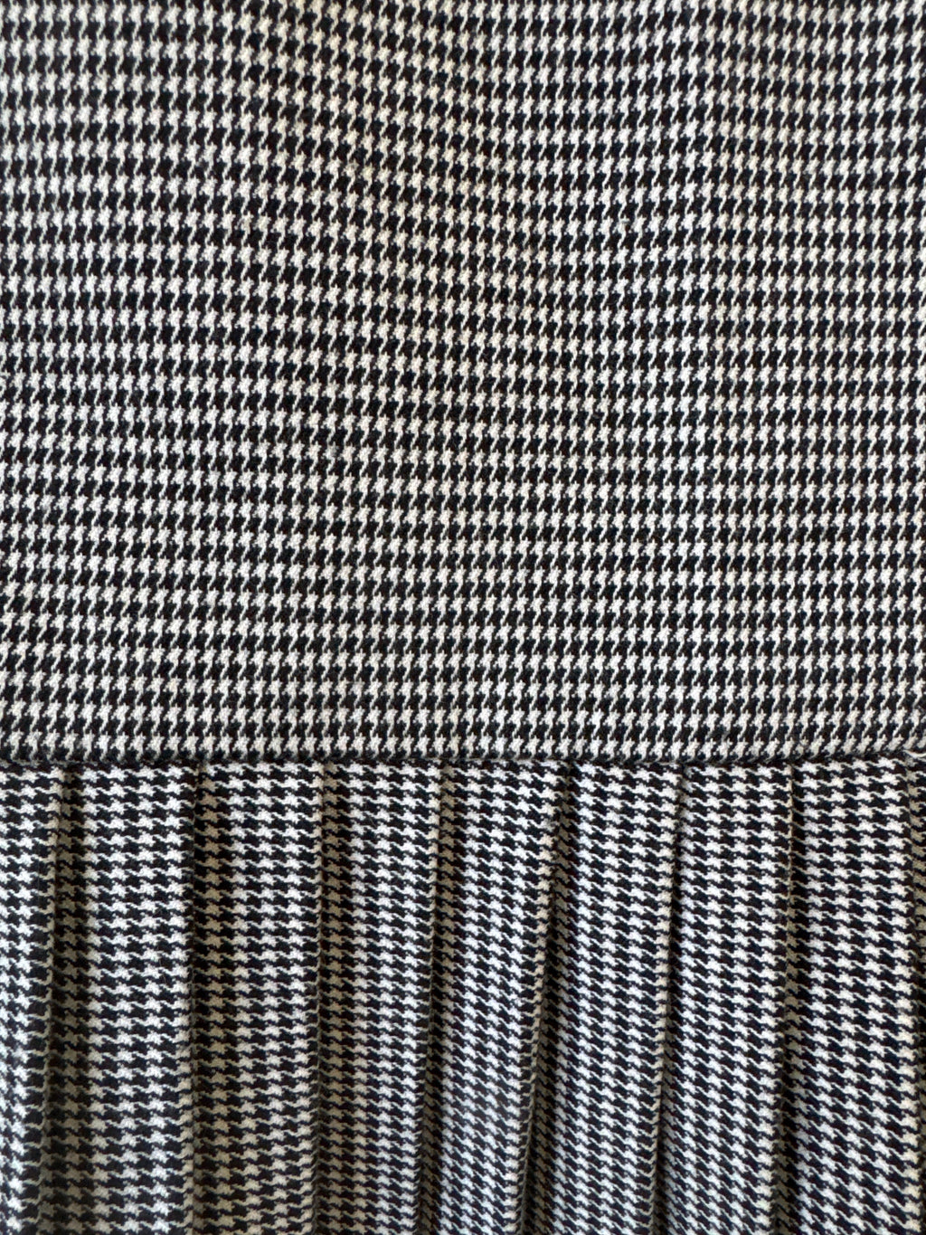 90s Briggs Houndstooth Skirt with Pleated Flounce