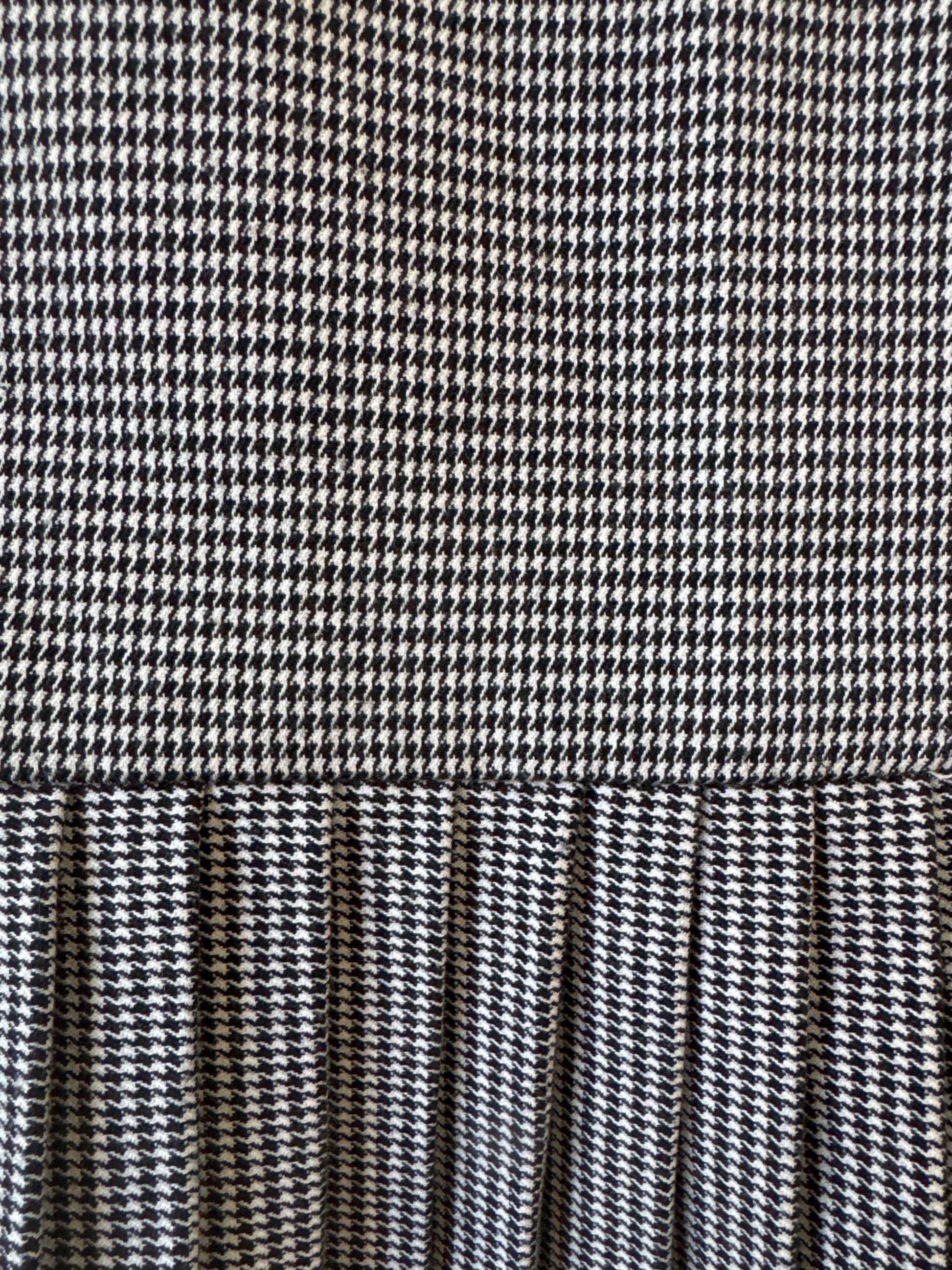 90s Briggs Houndstooth Skirt with Pleated Flounce