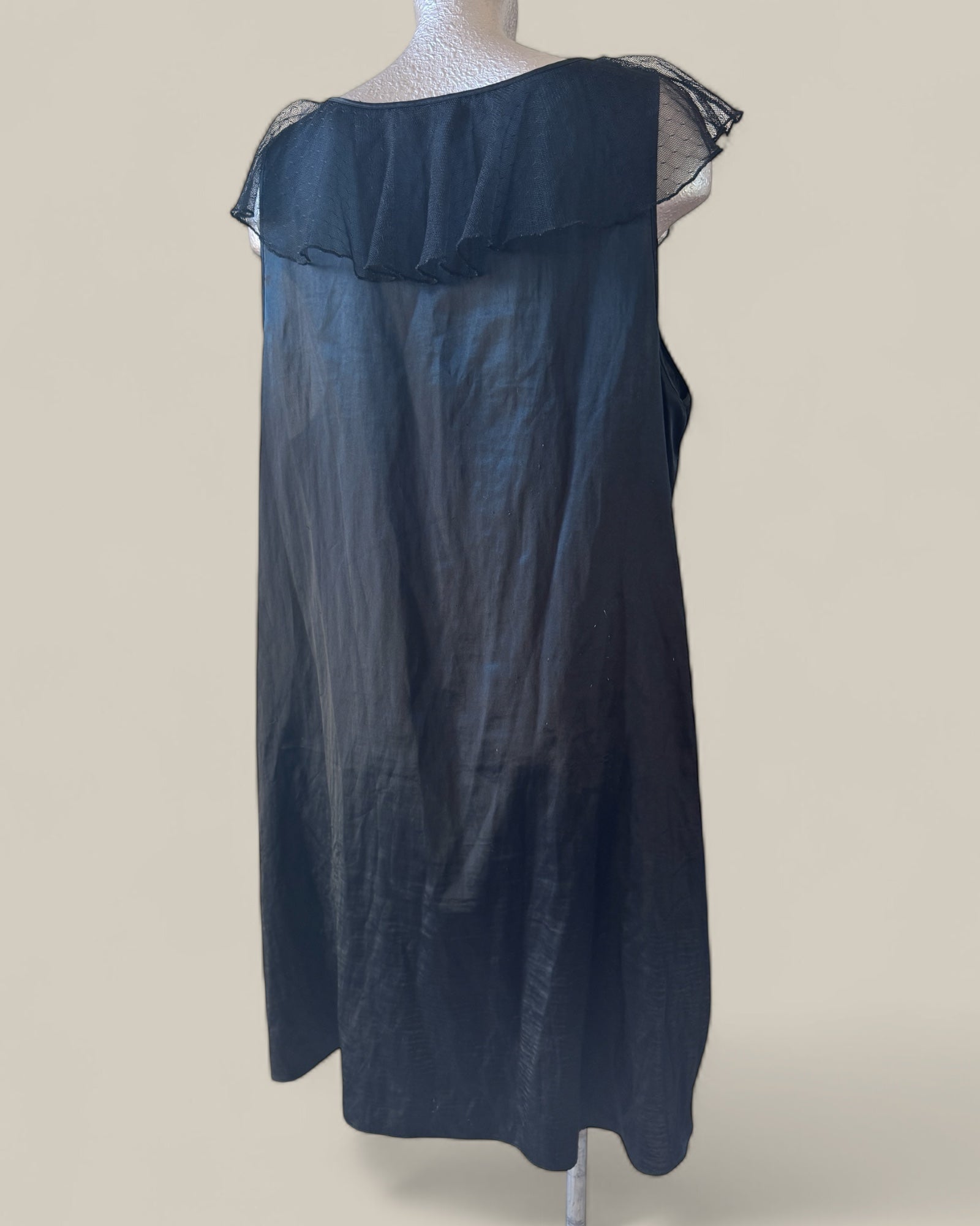 90s Swiss Dot Ruffle Slip Dress