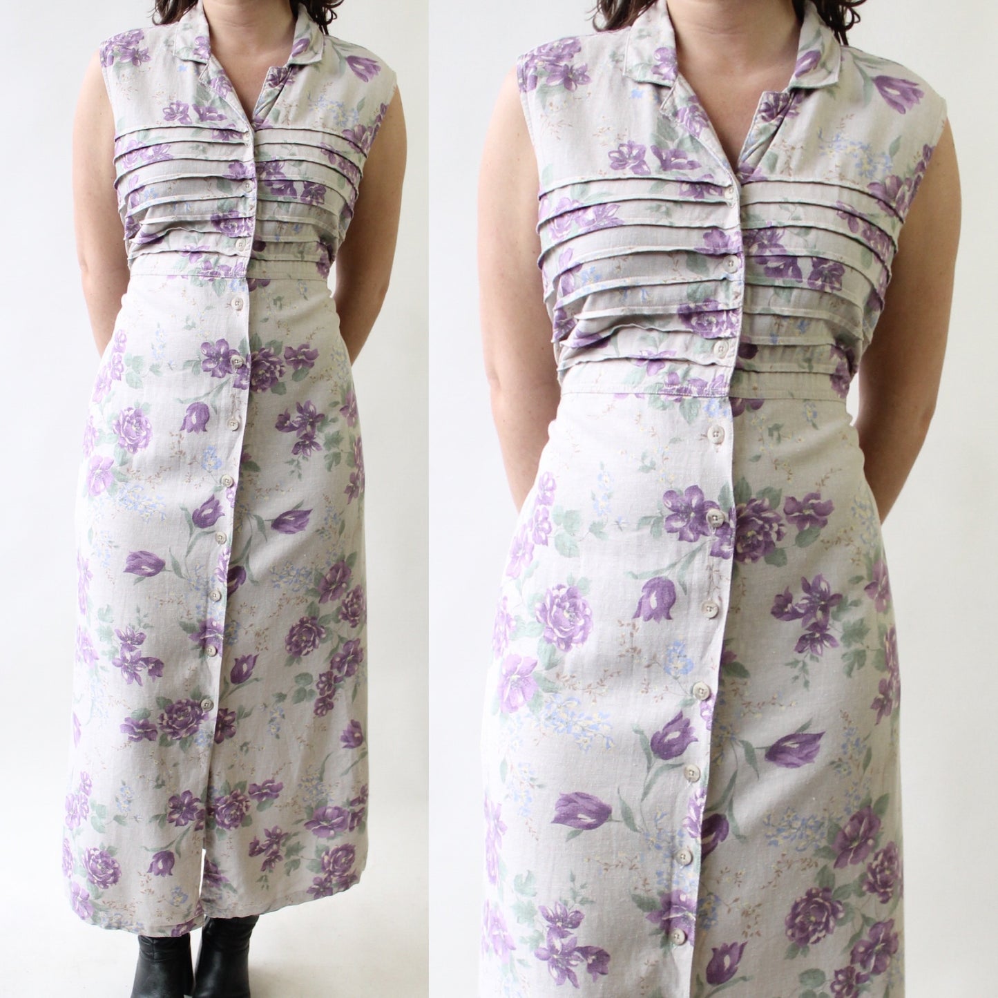 90s Iris Linen Blend Dress