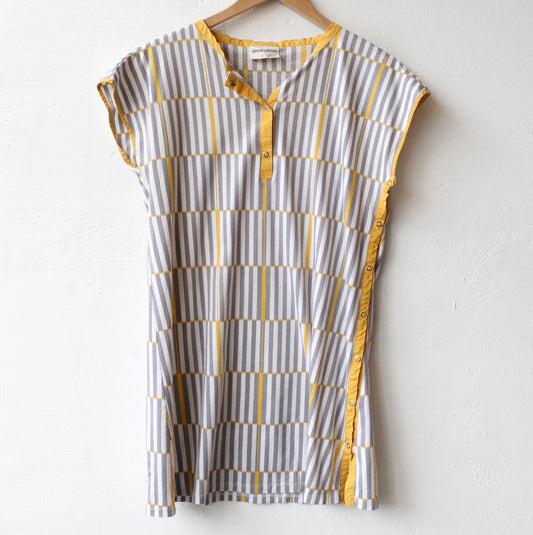 80s Yellow & Gray Snap Tunic
