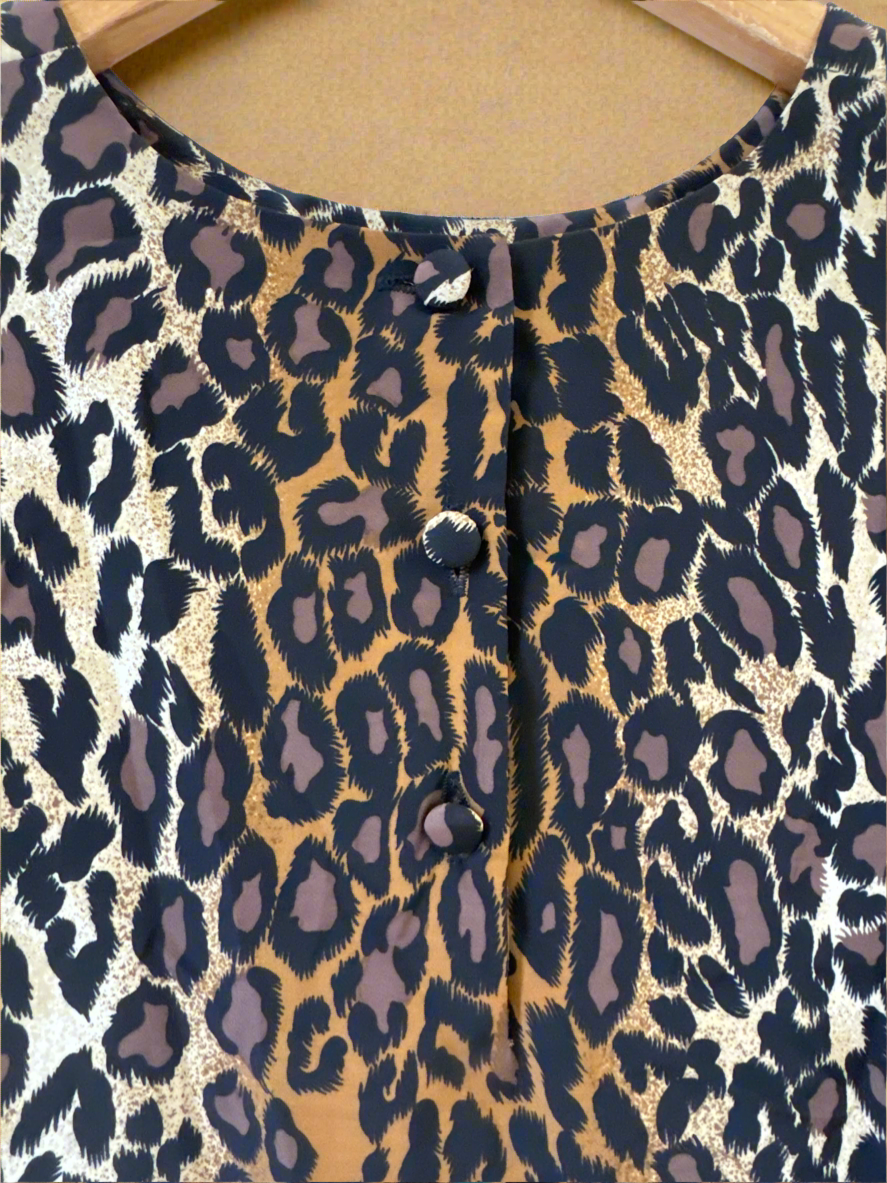 90s Boxy Leopard Print Top