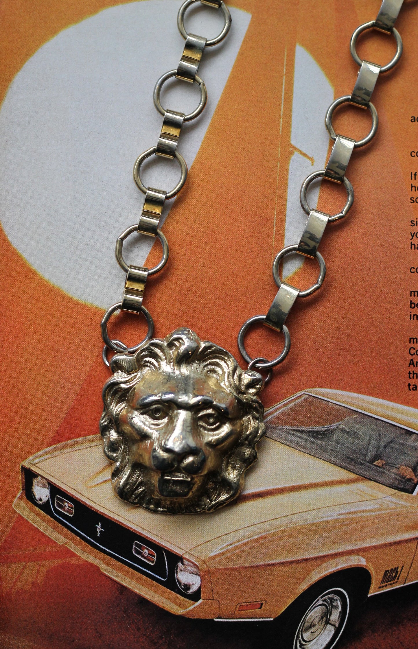 Gold Lion Head Necklace