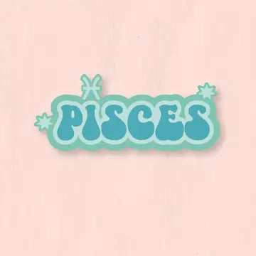 Pisces Groovy Font Sticker