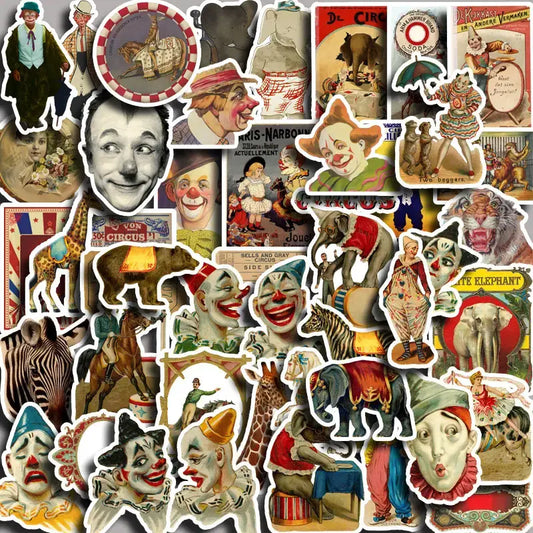 Retro-inspired Vintage Circus Stickers