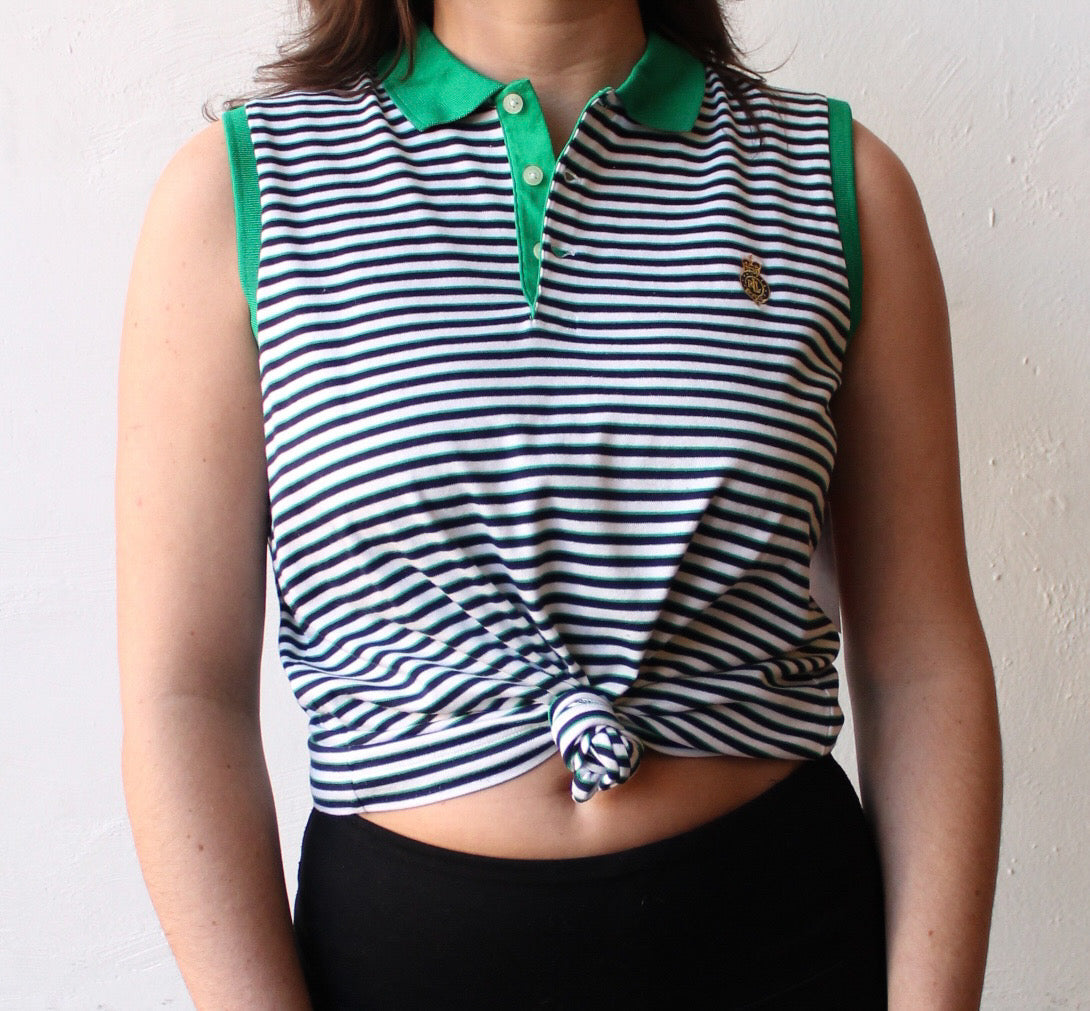 Y2K RL Active Green Stripes Top