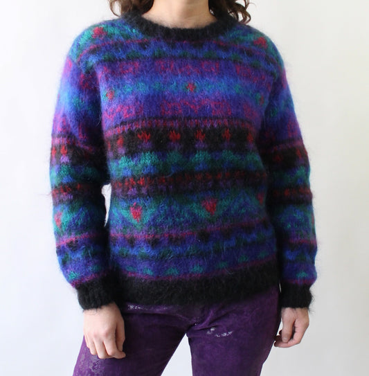 90s Mohair Jewel Tones Sweater