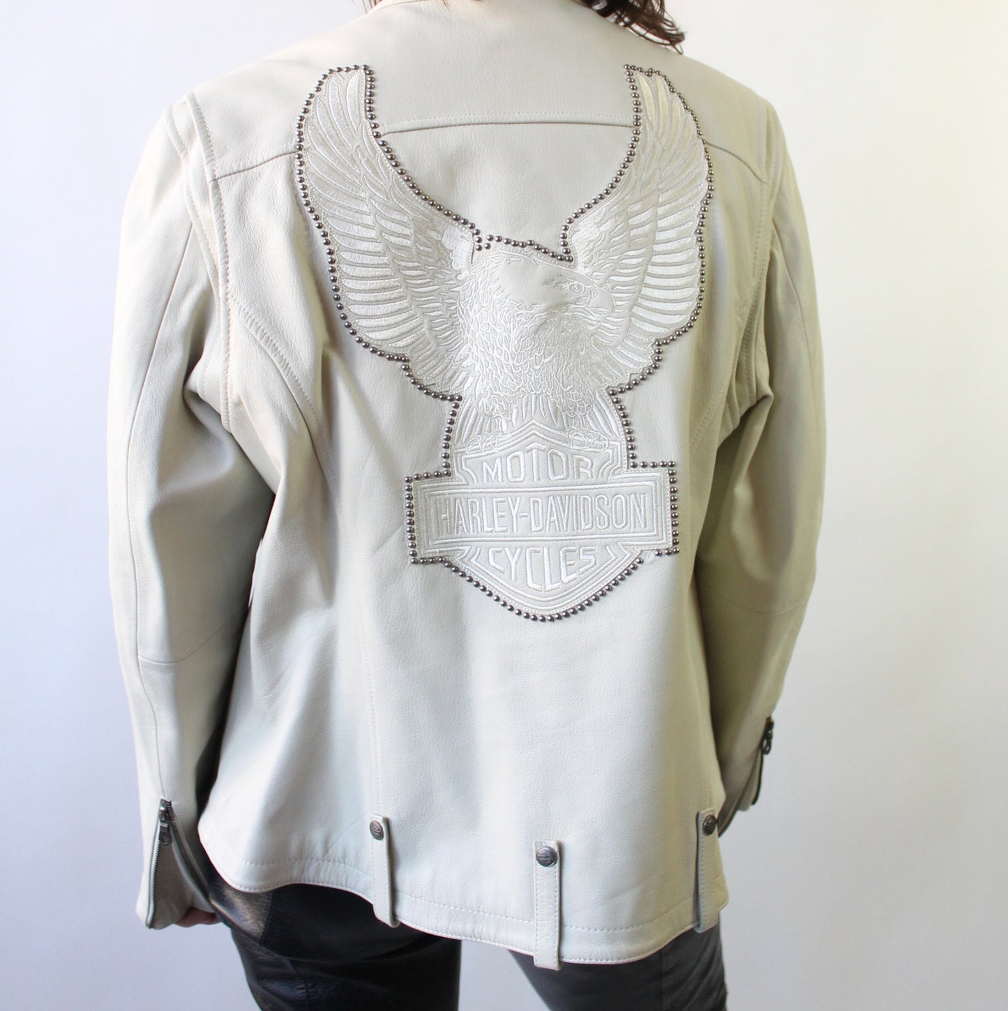 Y2K White Cafe Racer Leather Jacket