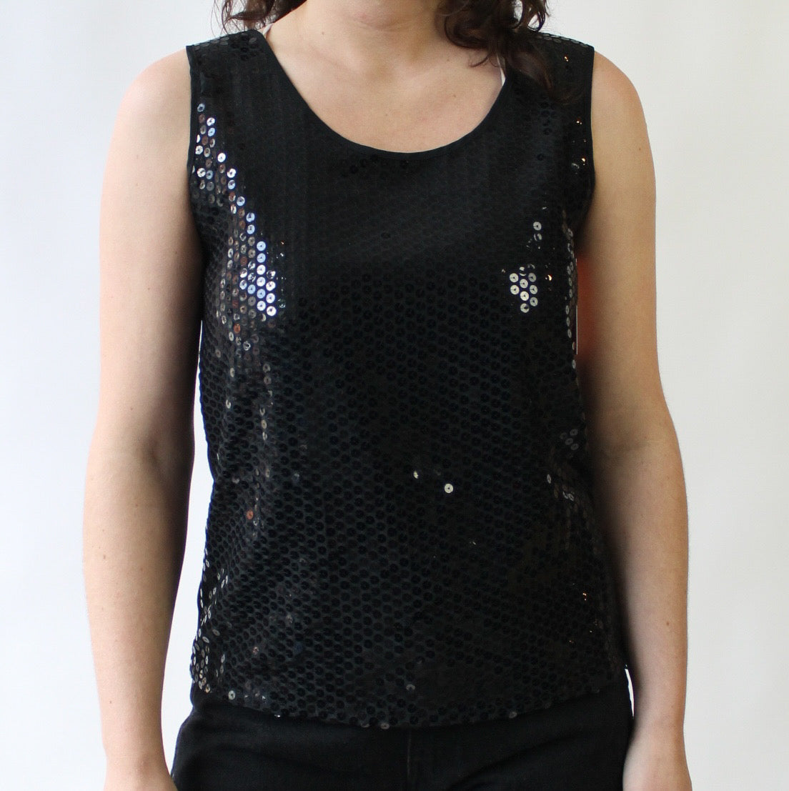 80s Black Sequin Tank