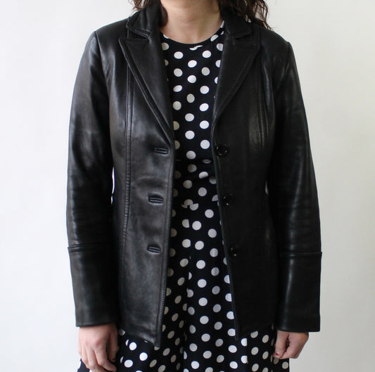 Y2K Soft Leather Hip Length Jacket