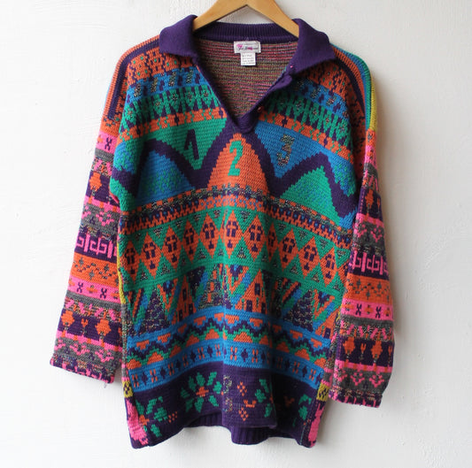 80s Dual Scene Saks 5th Ave Sweater