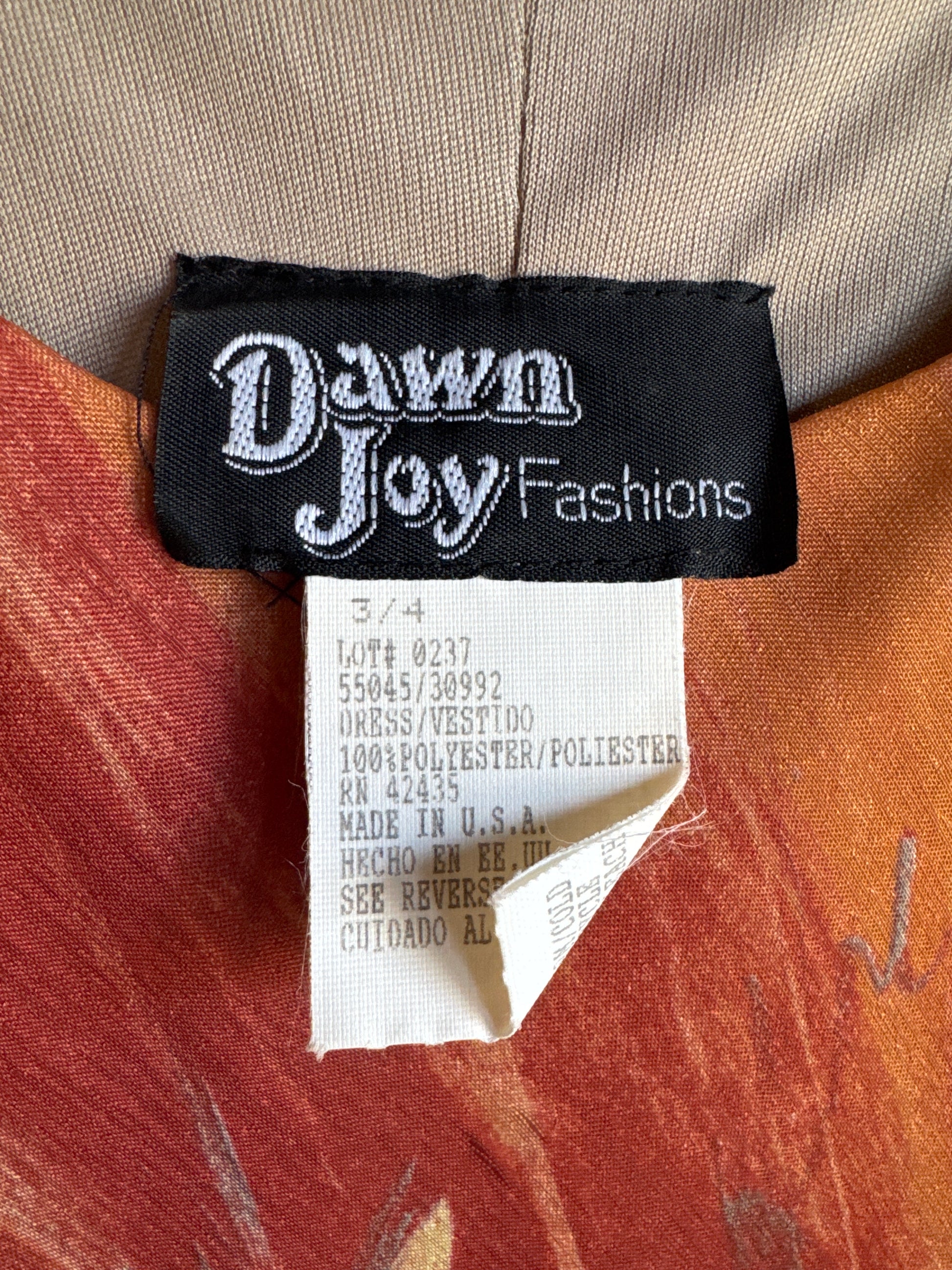 90s Dawn Joy Desert Brush Strokes Maxi Dress