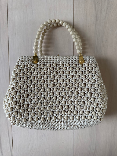 60s Italian Ivory Beaded Purse