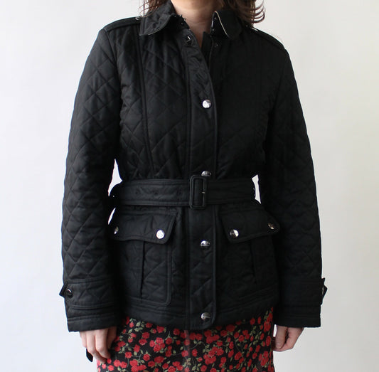 Y2K Quilted Burberry Jacket with Belt