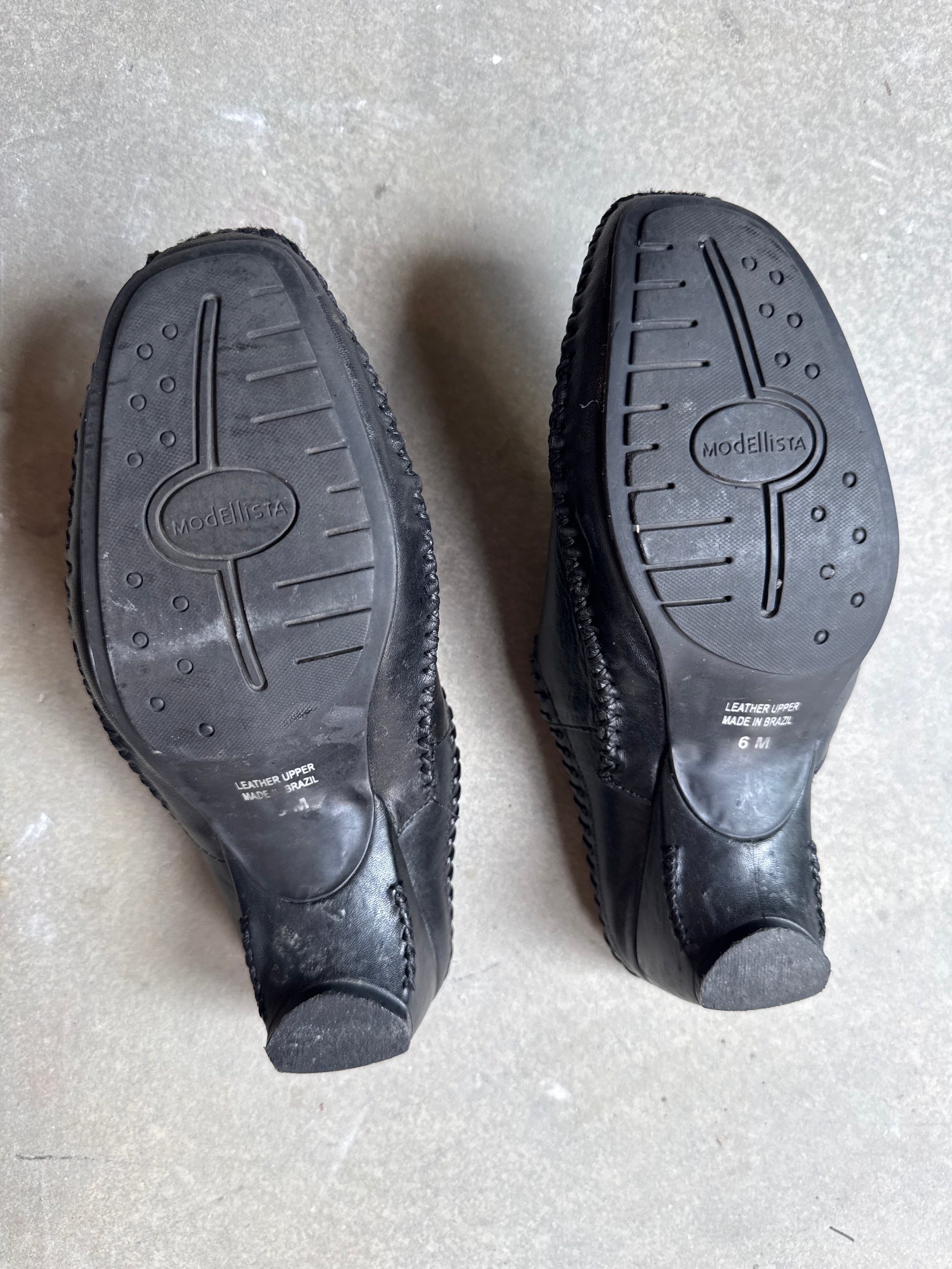 90s Modellista Black Leather Clog
