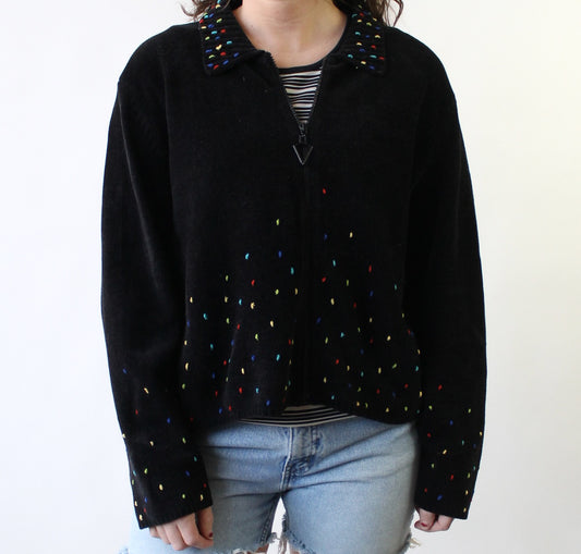 90s Chenille Cardigan with Sprinkles