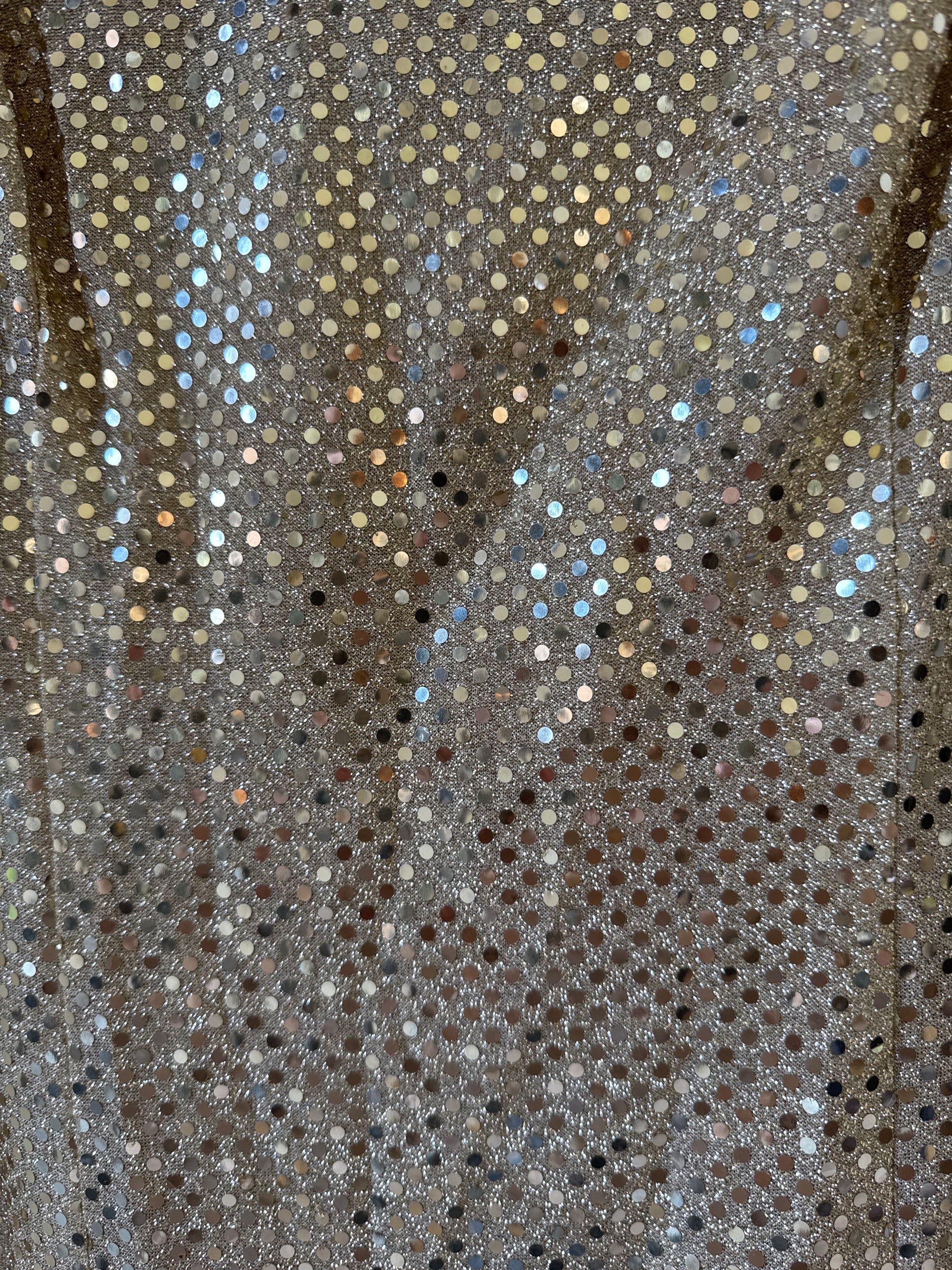90s Gold Metallic Square Neck Party Dress