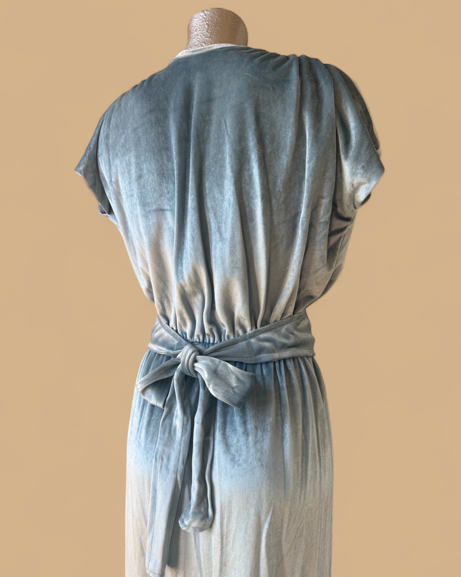 80s Halston IV Icy Blue Velvet Gown