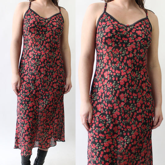 90s Perfect Sheer Rosebuds Dress