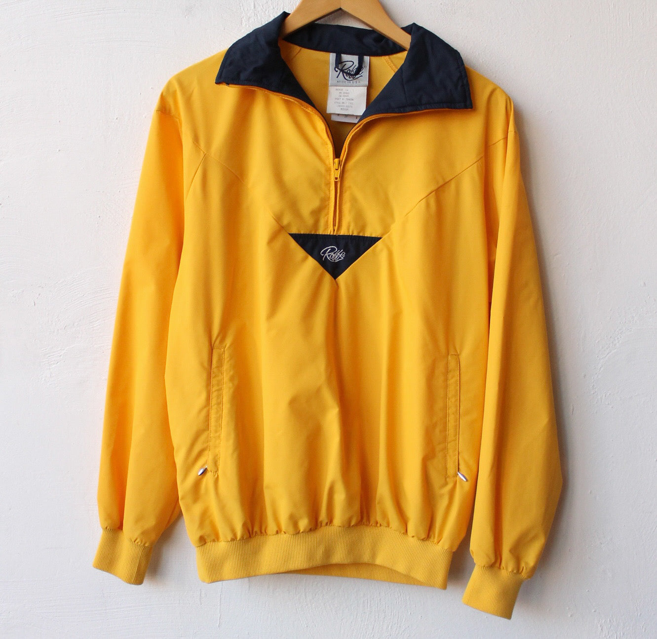 90s Yellow Funnel Neck Windbreaker