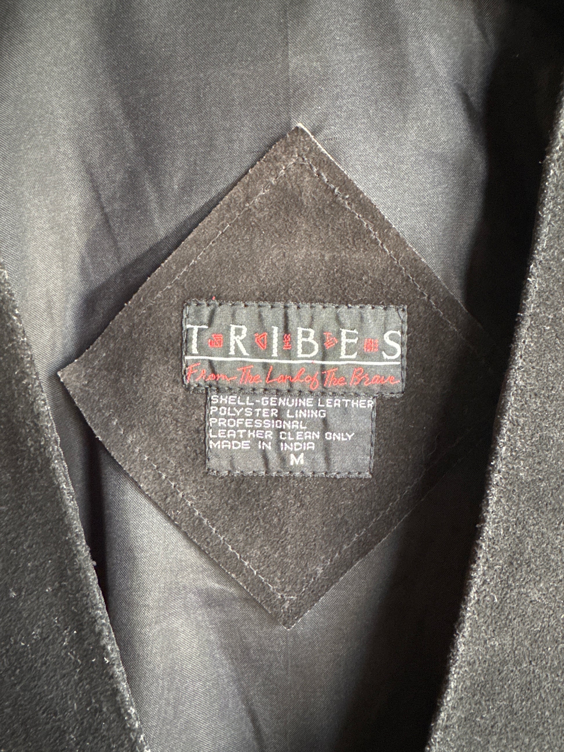 90s Black Suede Snap Up Vest