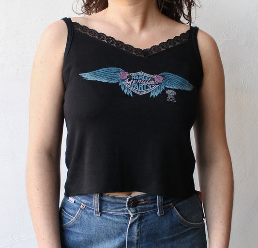 90s Harley Davidson Toronto, CA Lace Trim Tank