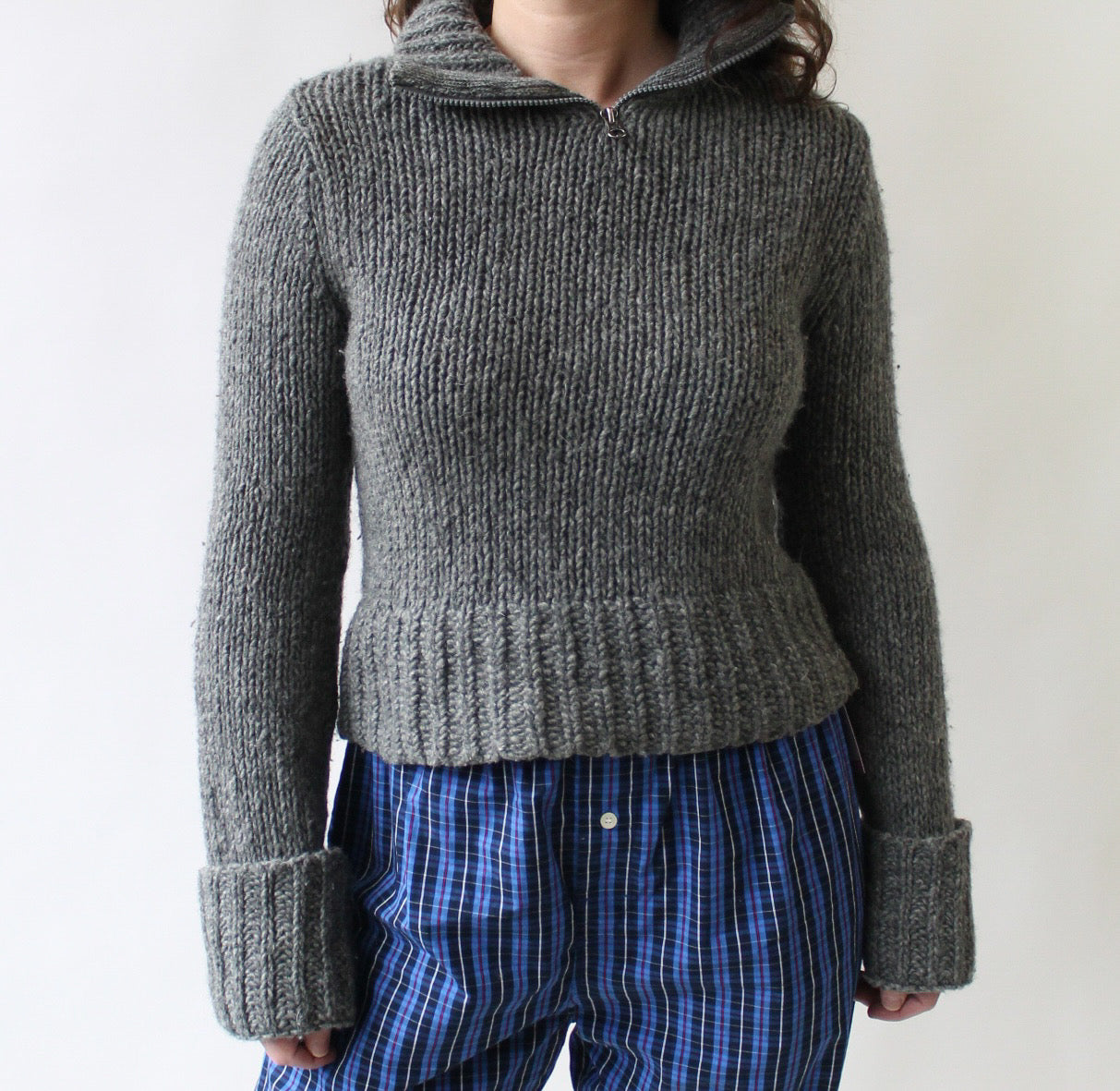 Y2K Abercrombie Funnel Neck Quarter Zip Sweater
